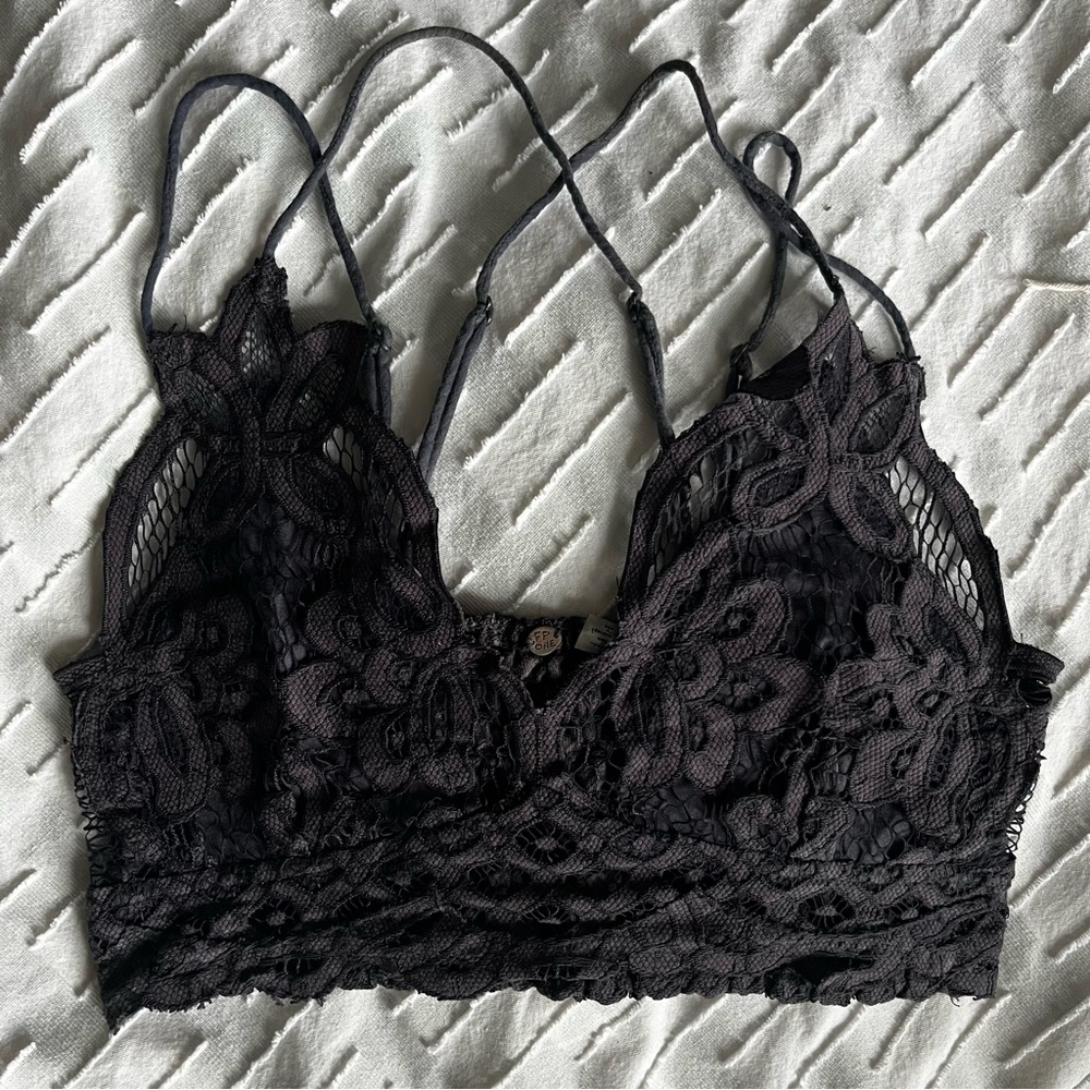 Free People Dark Eggplant Lace Bandeau/Bralette